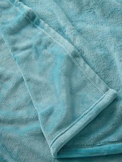 John Lewis Fleece Throw - view 2, Pale Blue