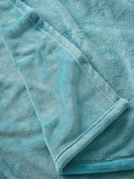 John Lewis Fleece Throw - view 2, Pale Blue