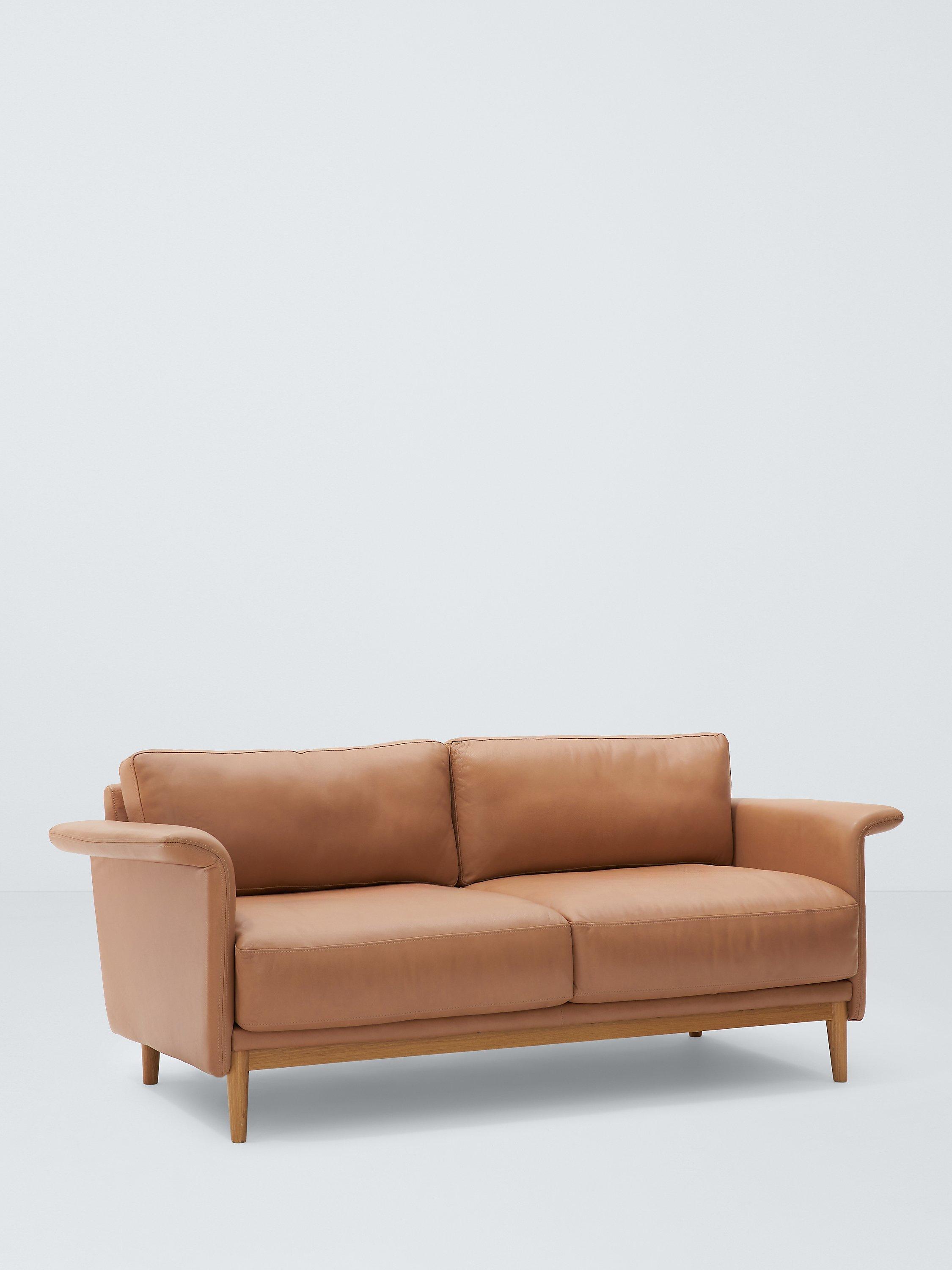 Wing Range, John Lewis Wing Medium 2 Seater Sofa, Matt Tan Leather