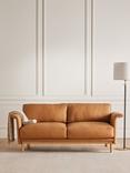 John Lewis Wing Medium 2 Seater Sofa, Matt Tan Leather