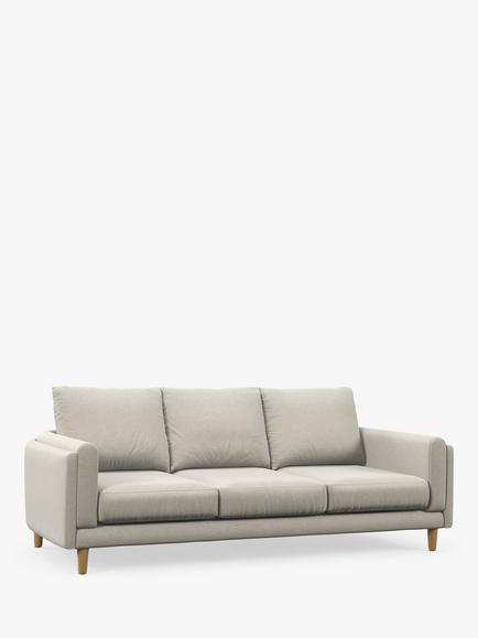 John Lewis Harbour Grand 3 Seater Sofa, Light Leg, Aquaclean Matilda Natural, Aquaclean Matilda Natural