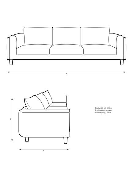 John Lewis Harbour Grand 3 Seater Sofa, Light Leg, Aquaclean Matilda Natural - view 2, Aquaclean Matilda Natural