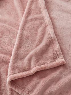 John Lewis Fleece Throw - view 2, Pale Pink