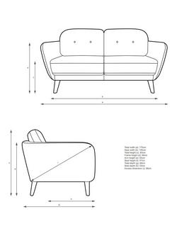 John Lewis Arlo Medium 2 Seater Sofa, Light Leg - view 2, Chenille Weave Dark Pacific