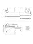 John Lewis Camden 5+ Seater RHF Corner End Chaise Unit, Light Leg, Easy Clean Chenille Steel