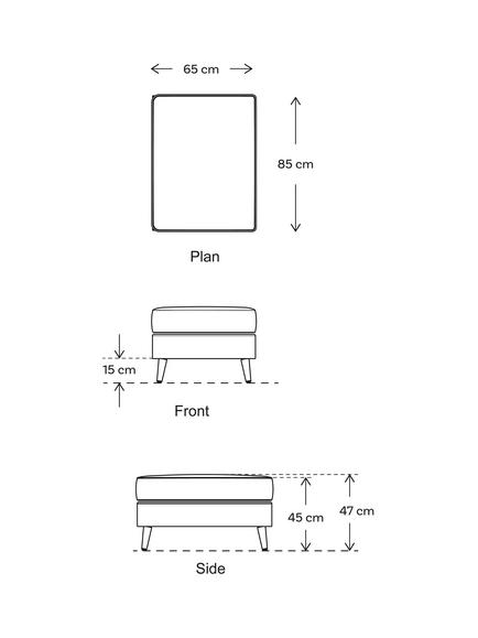 Swyft Model 10 Footstool, Dark Leg - view 2, Velvet Mustard