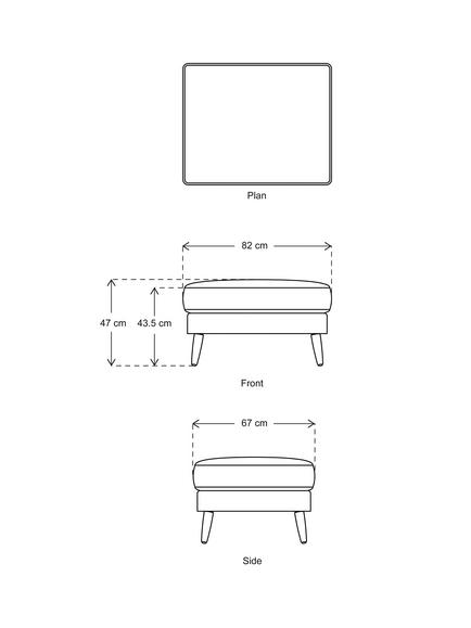 Swyft Model 08 Footstool, Dark Leg - view 2, Velvet Charcoal