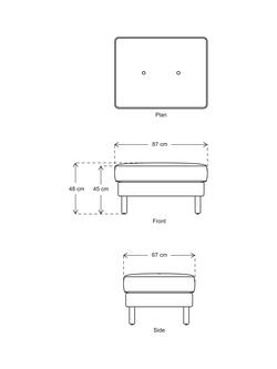 Swyft Model 04 Footstool, Dark Leg - view 2, Linen Pumice