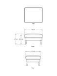 Swyft Model 08 Footstool, Dark Leg, Boucle Everest Ivory