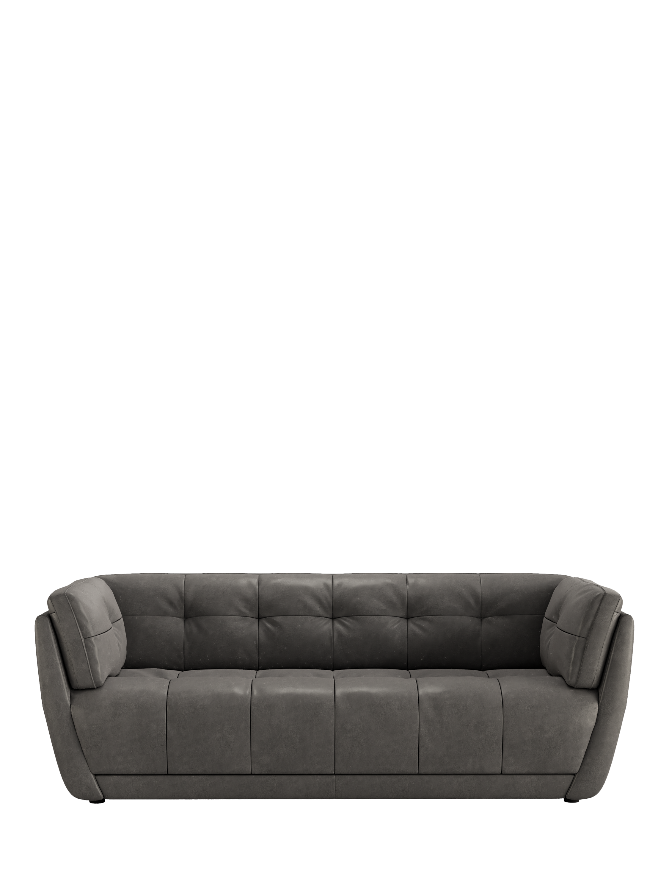 Theo Range, At The Helm Theo Large 3 Seater Leather Sofa, Adventurer Gorge Grey