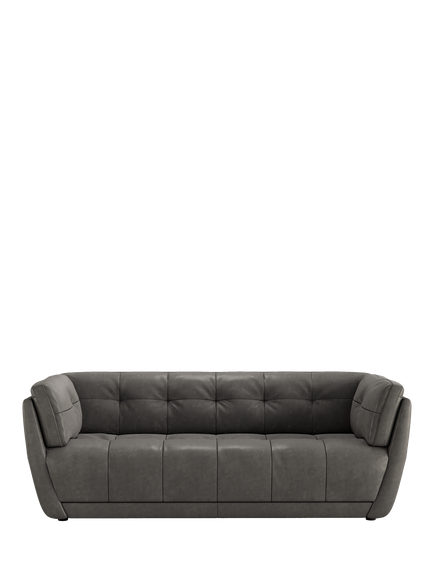 At The Helm Theo Large 3 Seater Leather Sofa, Adventurer Gorge Grey