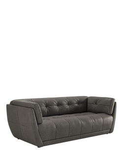 At The Helm Theo Large 3 Seater Leather Sofa - view 2, Adventurer Gorge Grey