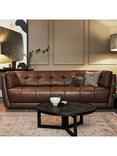 At The Helm Theo Large 3 Seater Leather Sofa, Lavish Ink