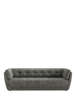 At The Helm Theo Grand 4 Seater Leather Sofa, Explorer Limestone