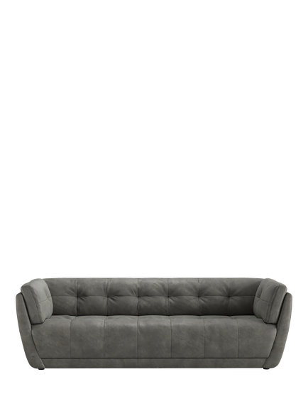 At The Helm Theo Grand 4 Seater Leather Sofa, Explorer Limestone
