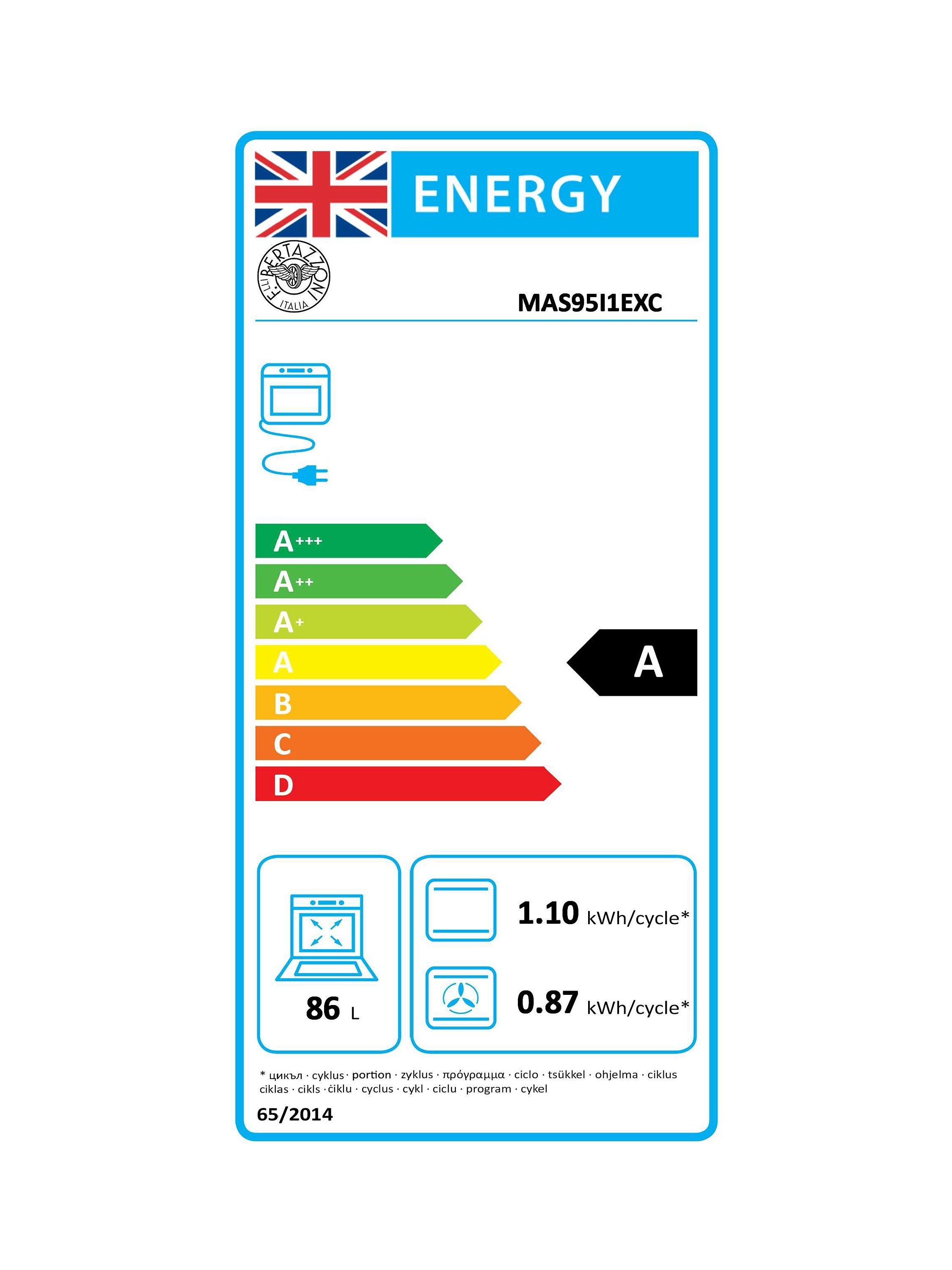 This item is rated A for energy efficiency on a scale from A+++ (most efficient) to D (least efficient).