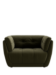 At The Helm Theo Leather Armchair, Lavish Aegean Olive