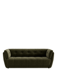 At The Helm Theo Large 3 Seater Leather Sofa, Lavish Agean Olive