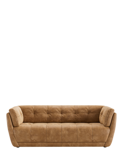 At The Helm Theo Large 3 Seater Leather Sofa, Explorer Yellowstone