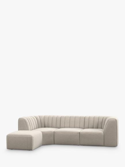 John Lewis Flow LHF Chaise End Sofa, Easy Clean Soft Boucle Natural, Easy Clean Soft Boucle Natural