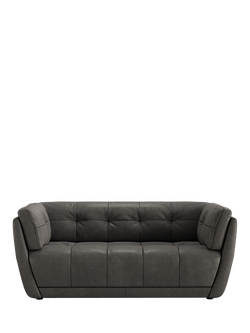 At The Helm Theo Medium 2 Seater Leather Sofa, Adventurer Gorge Grey