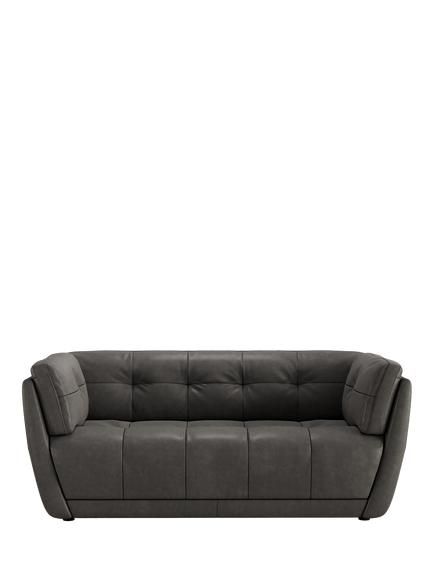 At The Helm Theo Medium 2 Seater Leather Sofa, Adventurer Gorge Grey