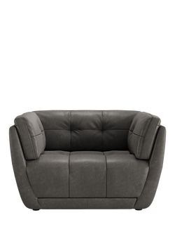 At The Helm Theo Leather Armchair, Adventurer Gorge Grey