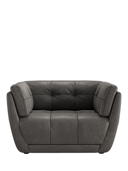 At The Helm Theo Leather Armchair, Adventurer Gorge Grey