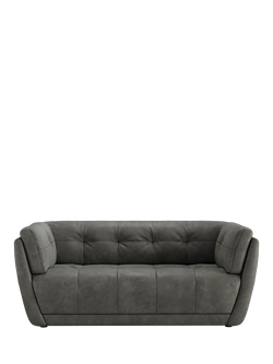 At The Helm Theo Medium 2 Seater Leather Sofa, Explorer Limestone