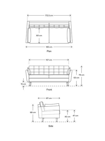 Swyft Model 10 Medium 2 Seater Sofa, Dark Leg - view 2, Linen Seaglass