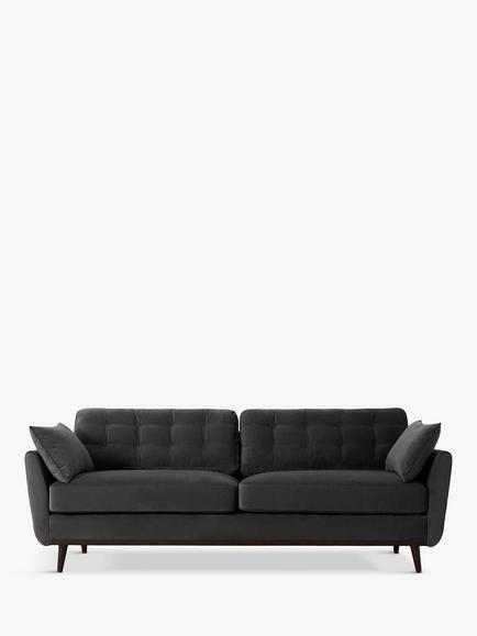 Swyft Model 10 Large 3 Seater Sofa, Dark Leg, Velvet Charcoal