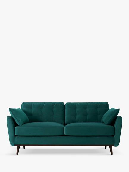 Swyft Model 10 Medium 2 Seater Sofa, Dark Leg, Velvet Kingfisher