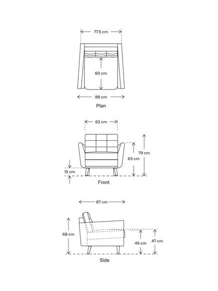 Swyft Model 10 Armchair, Dark Leg - view 2, Linen Pumice