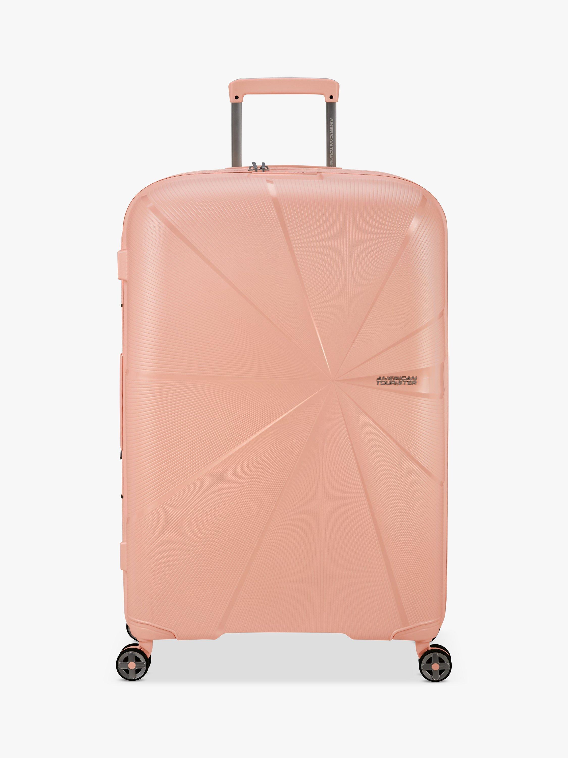 American Tourister Starvibe 4-Wheel 77cm Expandable Large Suitcase Case, Peach