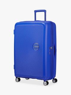 American Tourister Soundox 4 Wheel Expandable Suitcase, 77cm, Cobalt Blue