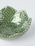 John Lewis Small Leaf Stoneware Serve Bowl, 14cm, Green