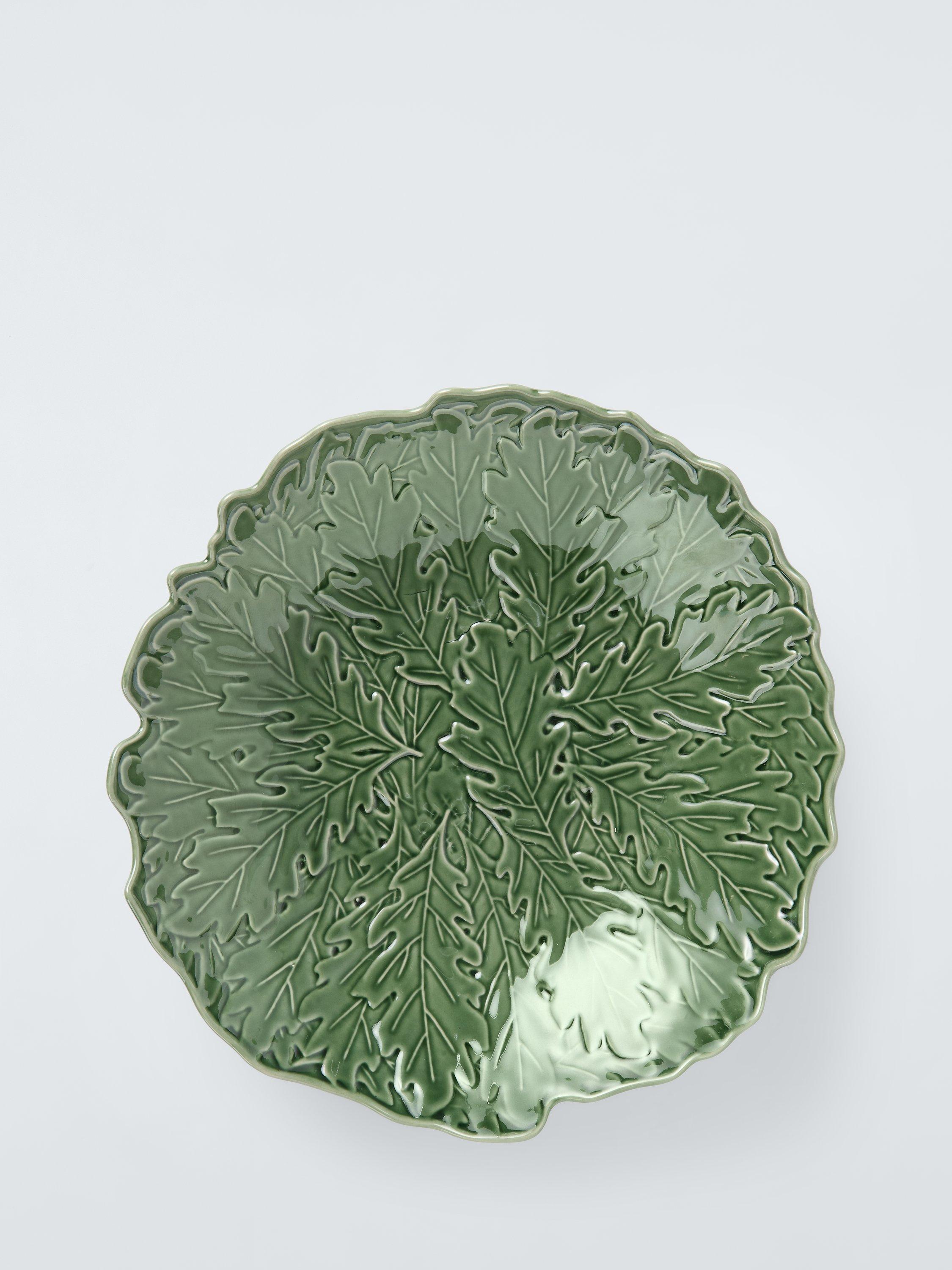 John Lewis Large Leaf Stoneware Serve Bowl, 30.5cm, Green