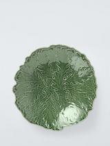 John Lewis Large Leaf Stoneware Serve Bowl, 30.5cm, Green