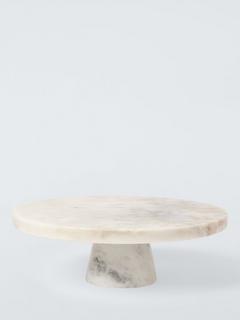John Lewis Marble Cake Stand, 28cm, Natural