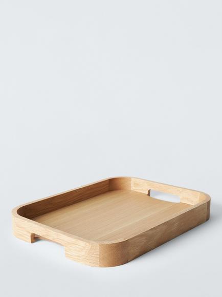 John Lewis Contemporary Wood Tray, Large, FSC-Certified (Oak Wood), Natural, Natural