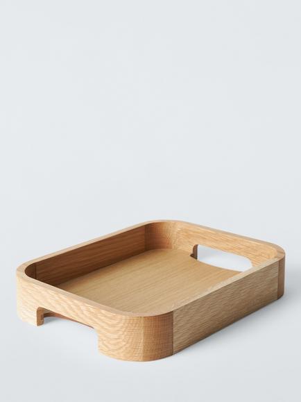John Lewis Contemporary Wood Tray, Small, FSC-Certified (Oak Wood), Natural, Natural