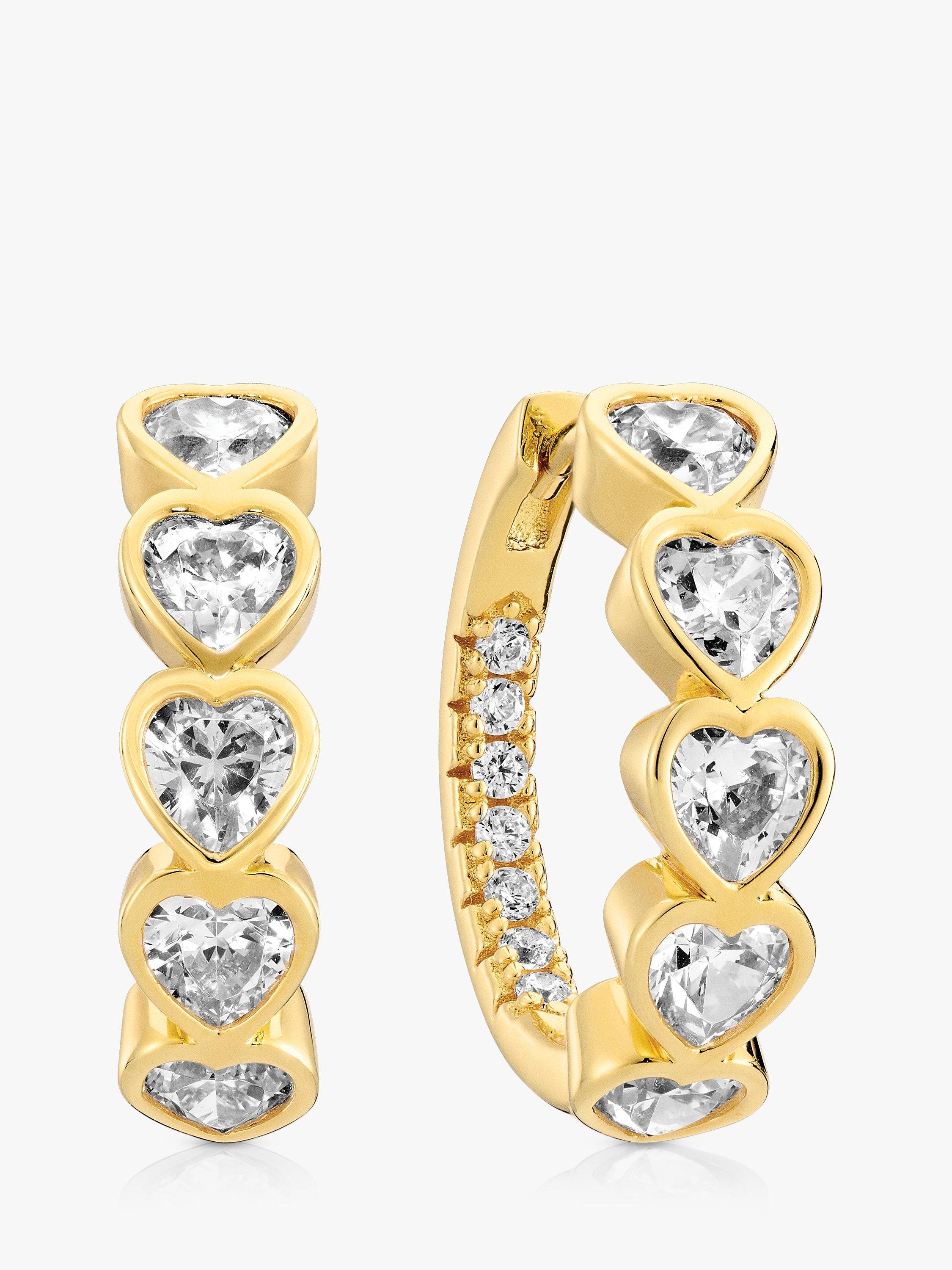 Product image 1 of 2, which shows Sif Jakobs Jewellery Amorino Creolo Heart Hoop Earrings, Gold