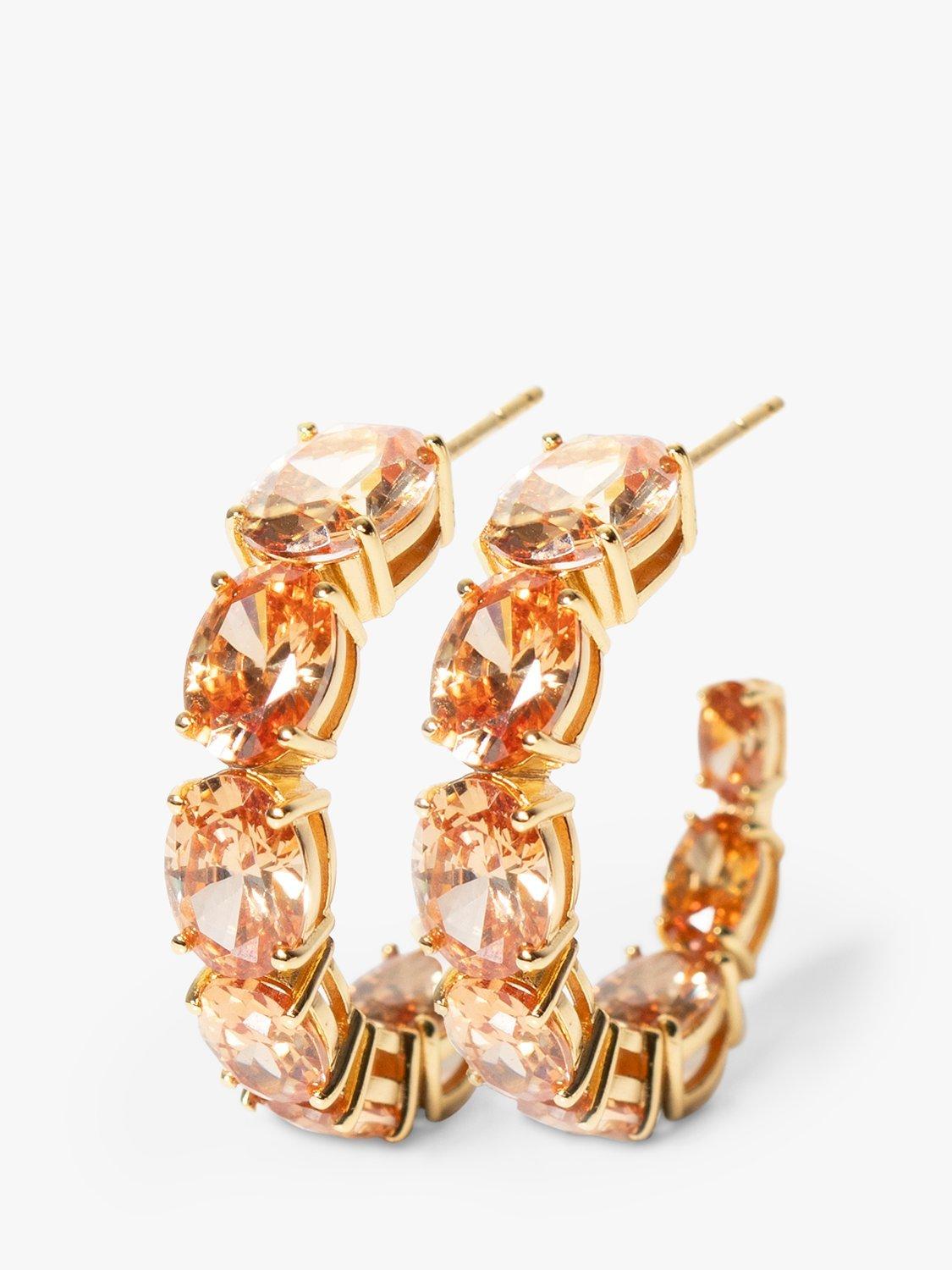 Product image 2 of 3, which shows Sif Jakobs Jewellery Cubic Zirconia Hoop Earrings, Gold