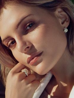 Sif Jakobs Jewellery Cubic Zirconia Knot Stud Earrings - view 2, Gold