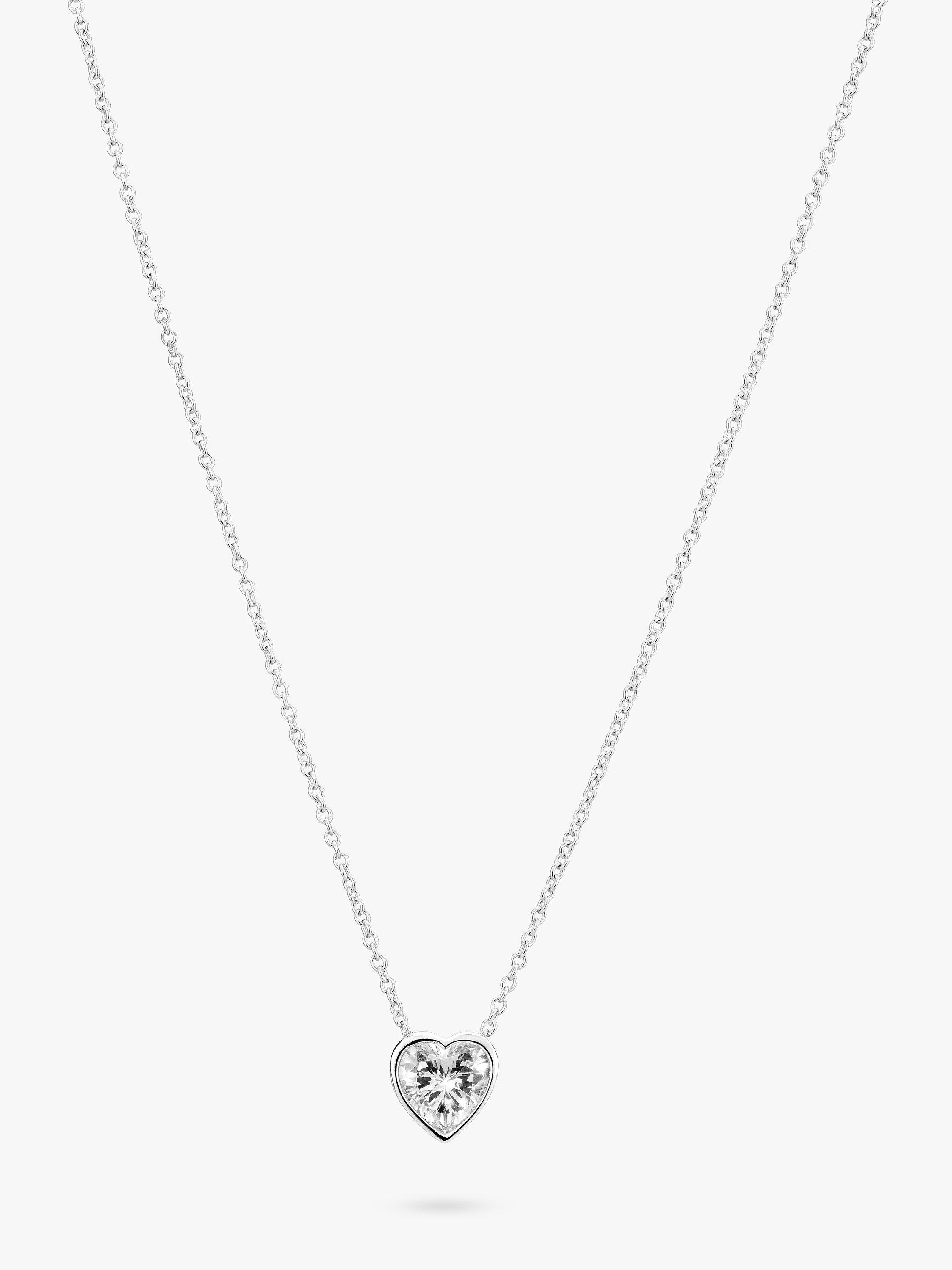 Product image 1 of 1, which shows Sif Jakobs Jewellery Amorino Cubic Zirconia Heart Necklace, Silver