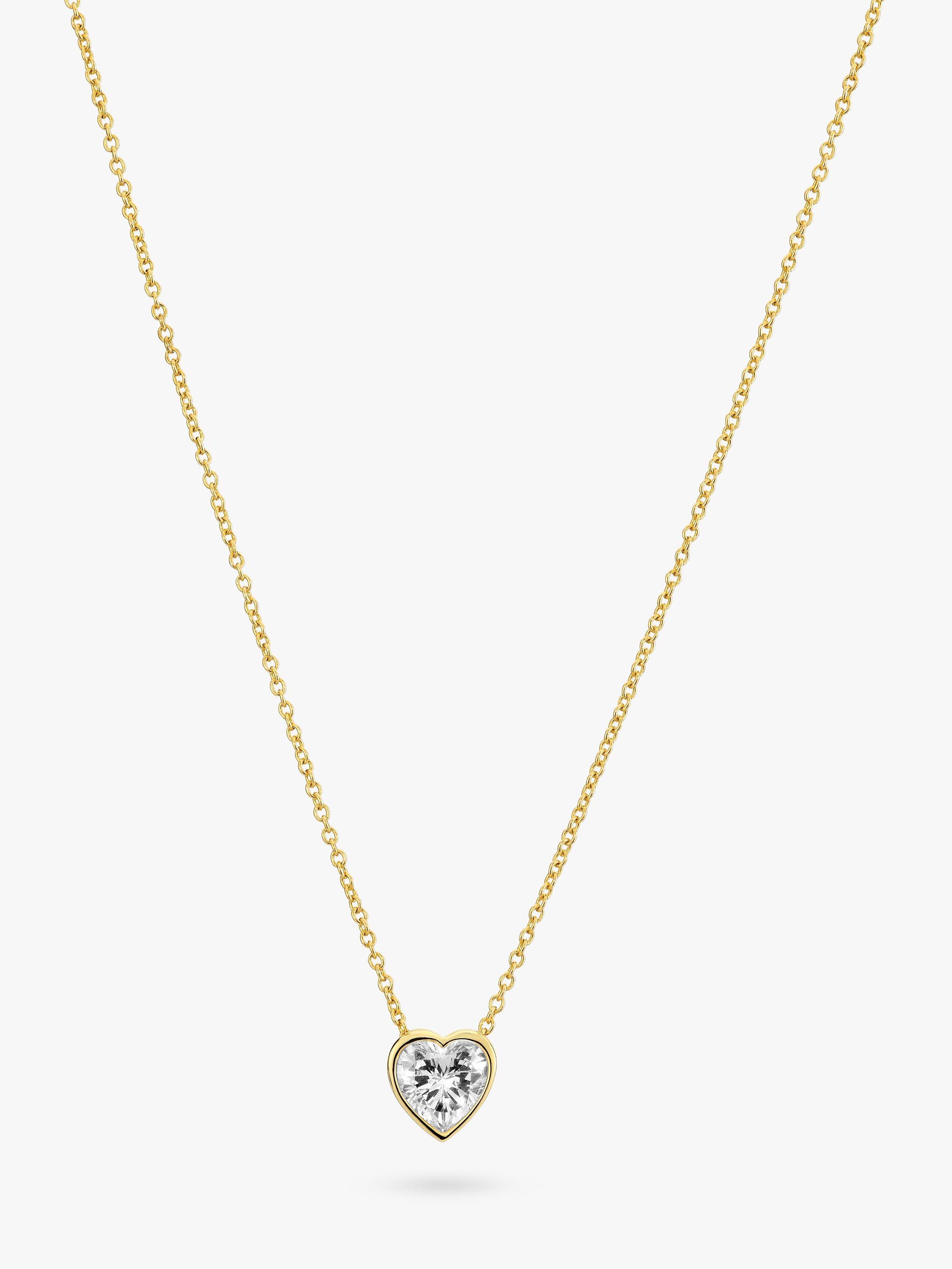 Product image 1 of 1, which shows Sif Jakobs Jewellery Amorino Cubic Zirconia Heart Pendant Necklace, Gold