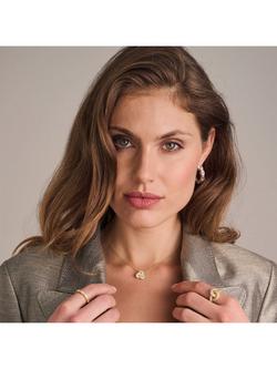 Sif Jakobs Jewellery Cubic Zirconia Knot Pendant Necklace - view 2, Gold