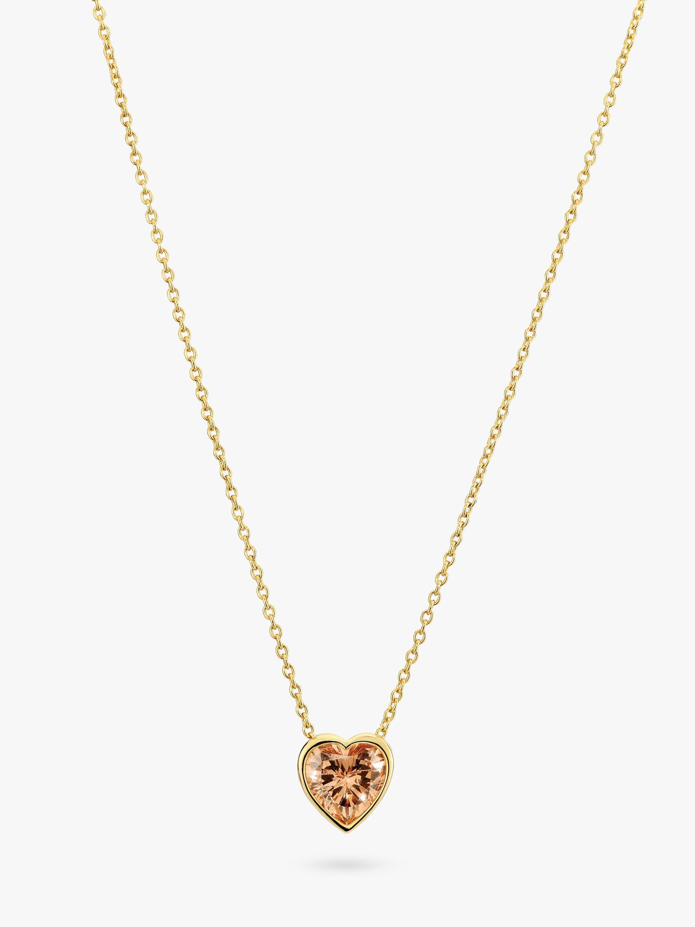 Product image 1 of 3, which shows Sif Jakobs Jewellery Amorino Cubic Zirconia Heart Pendant Necklace, Gold