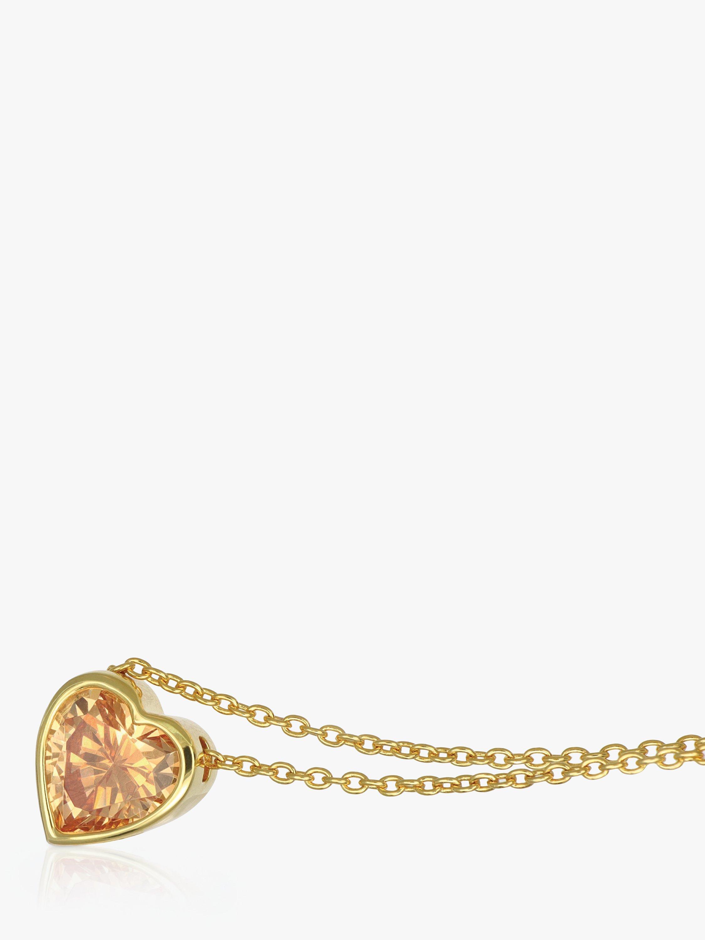 Product image 2 of 3, which shows Sif Jakobs Jewellery Amorino Cubic Zirconia Heart Pendant Necklace, Gold