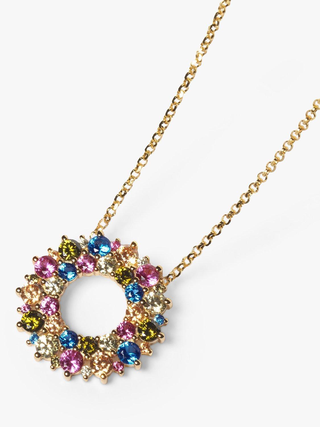 Product image 2 of 3, which shows Sif Jakobs Jewellery Cubic Zirconia Circle Pendant Necklace, Gold